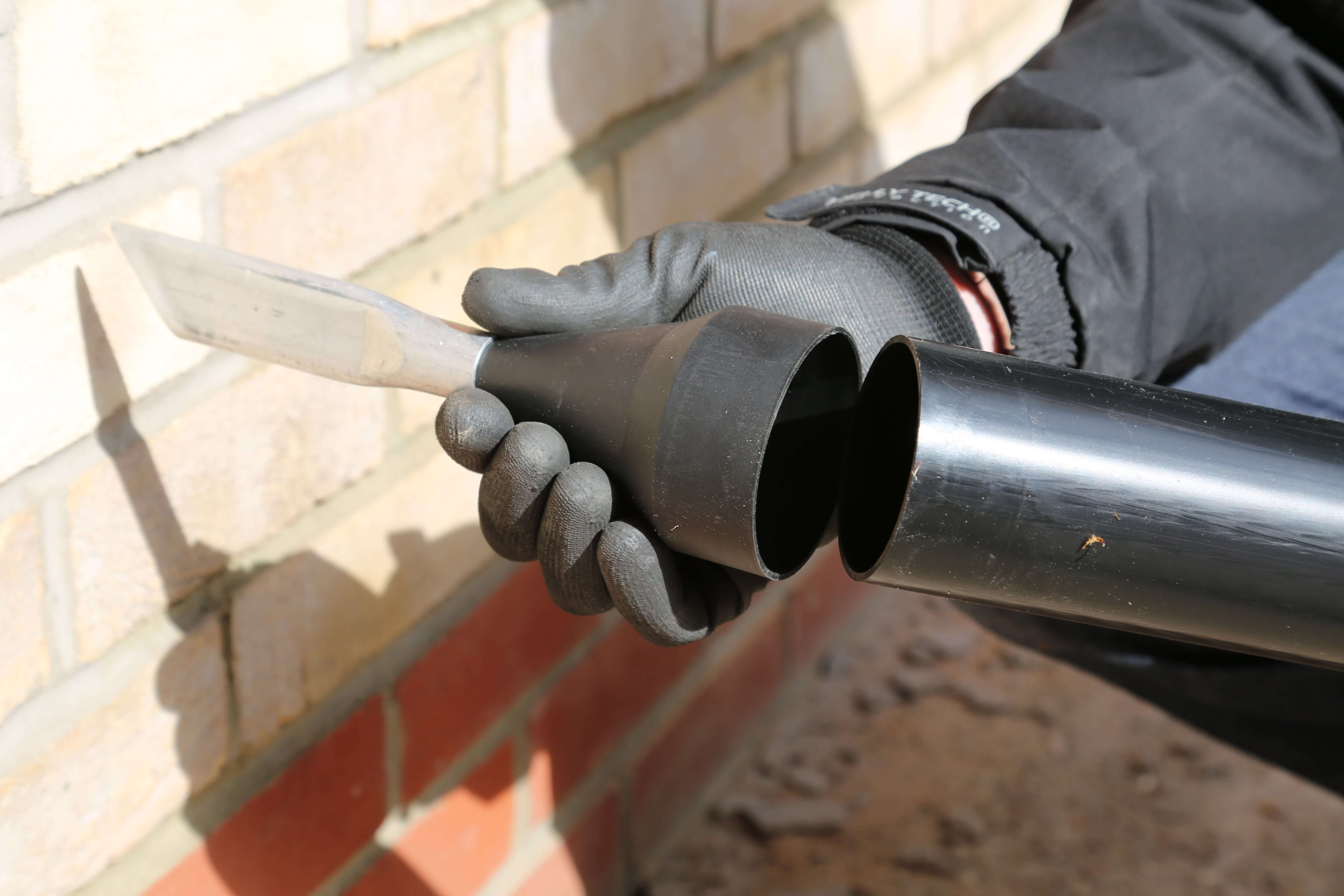 Strucsol Grout Gun pointing nozzle being used
