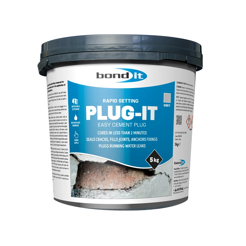 Bond It Plug-It Rapid Setting Cement Water Plug - Grey 5kg Bond It