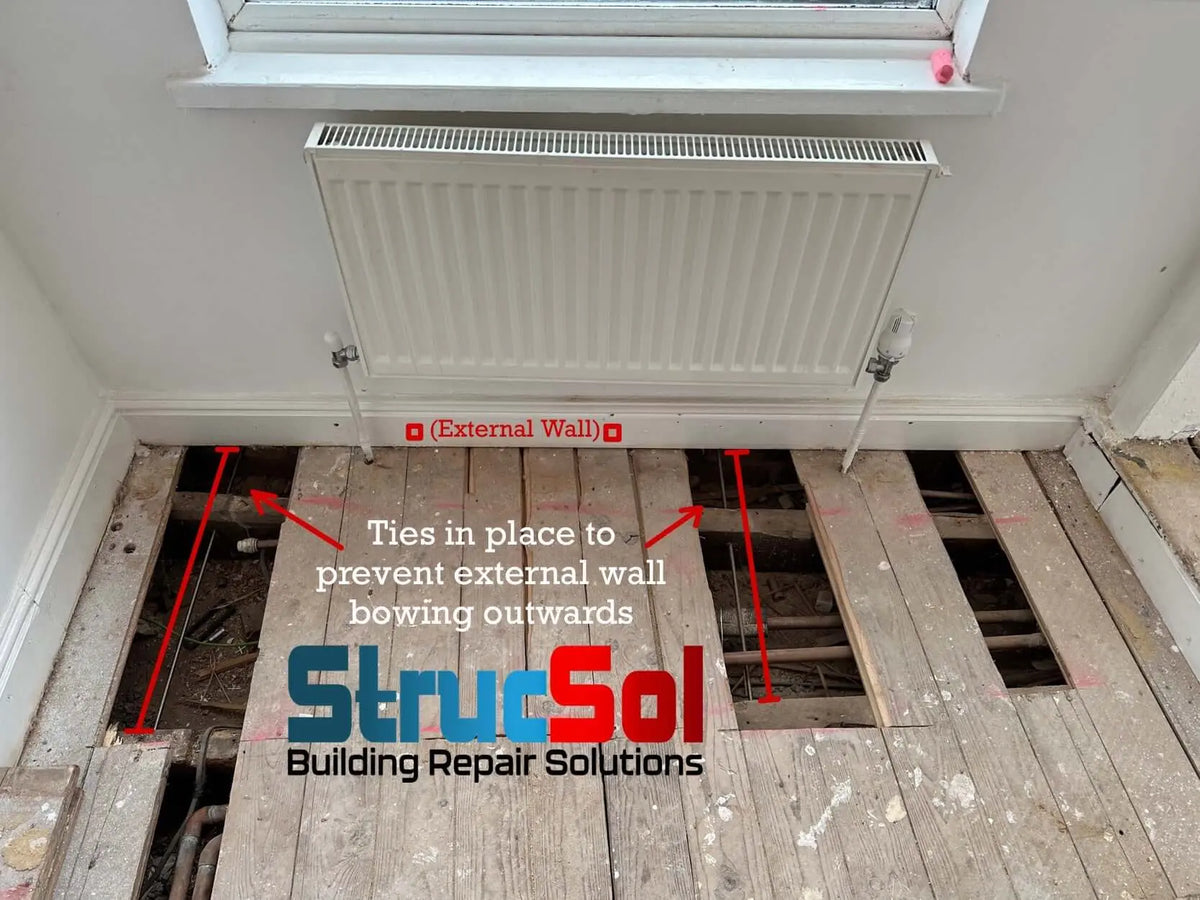 8mm Example Lateral Restraint Tie 8mm - Bowed Wall Repair – Strucsol