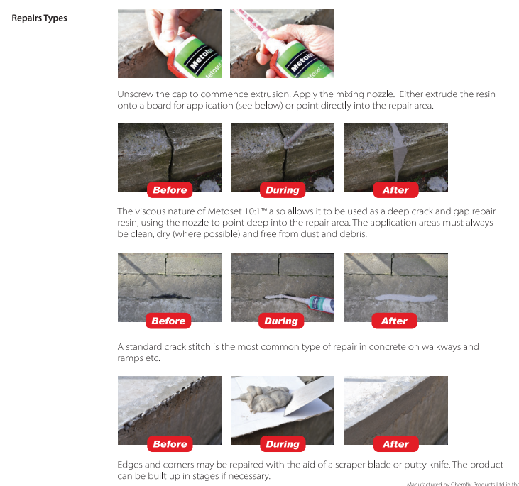 Metoset Injectable Concrete Repair Resin